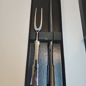Stainless Steel Carving Knife and Fork Set